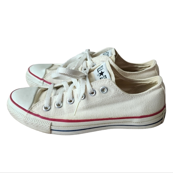CONVERSE x VINTAGE Chuck taylor 80's white‎ low top sneakers USA Made men's 5 - Picture 13 of 16